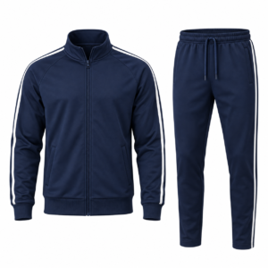 Navy Tracksuit Set with White Stripes